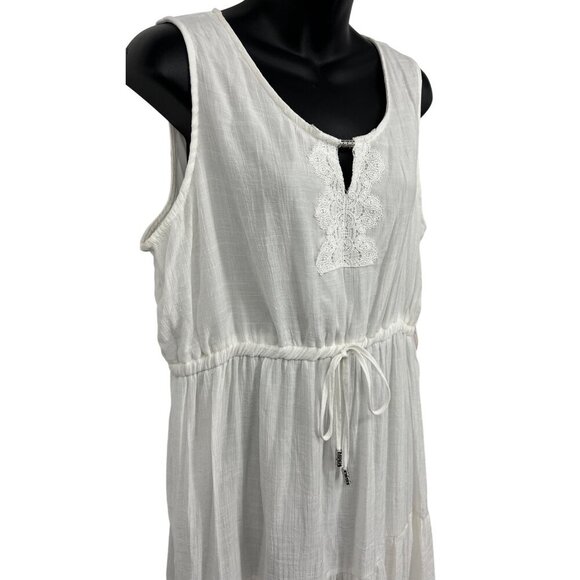 Indigo Rose Maxi Women White Dress Tier Size XL Extra Large Tier Sleeveless New - Picture 5 of 10
